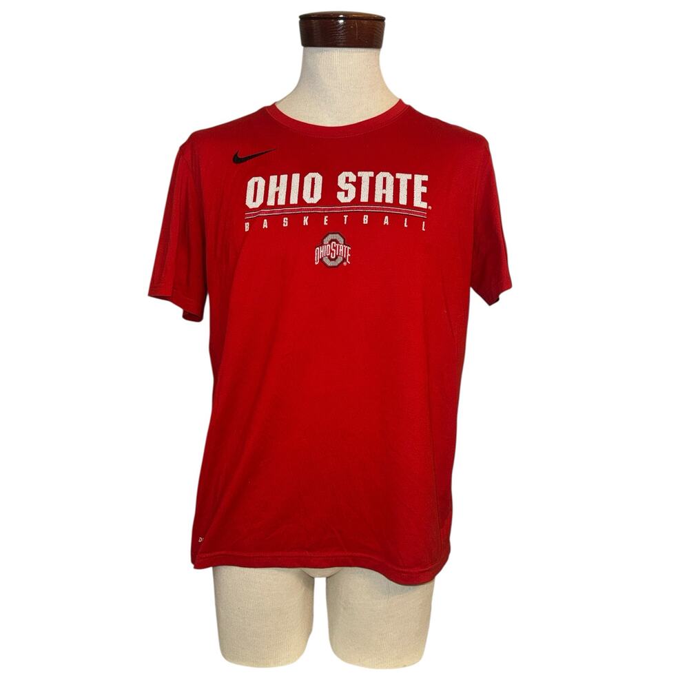 Nike dri-fit men’s red Ohio state basketball OSU tee size L